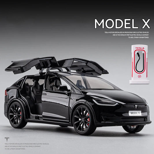 Tesla Model car toy X Model Y Tesla Model 3 Alloy Die Cast Toy Car Model Sound and Light Children's Toy Collectibles Birthday gift
