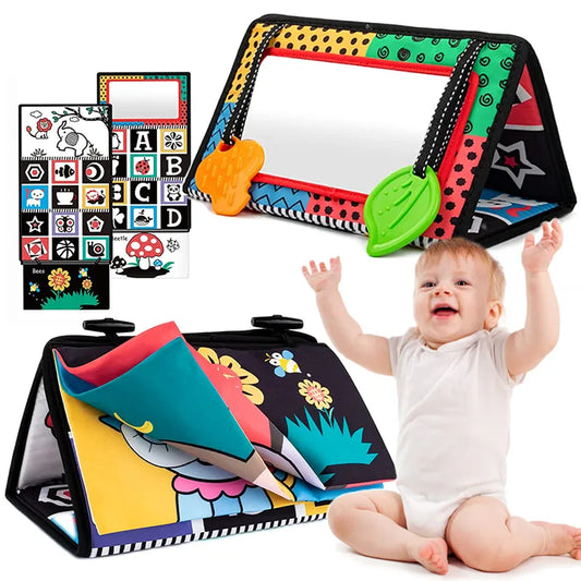 Black And White Baby Floor Mirror Tummy Time Sensory Baby Toys 6 12 months Toys
